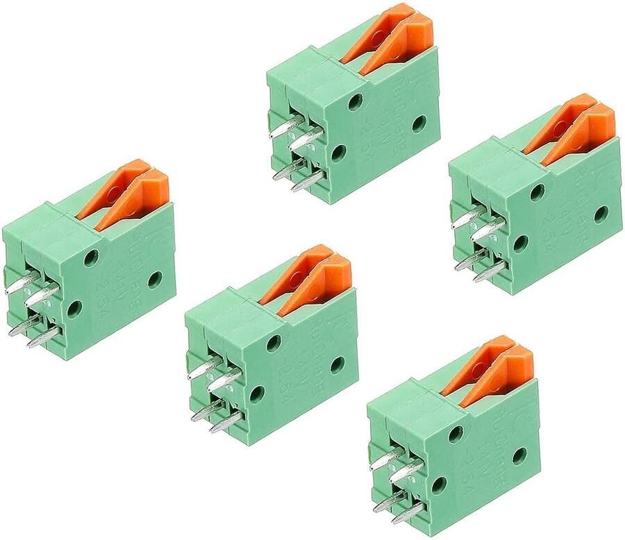 Sourcing map PCB-klemblok KF141 V 150 V 2 A 2 54 mm 2 posities voor PCB elektronica computer 5 stuks
