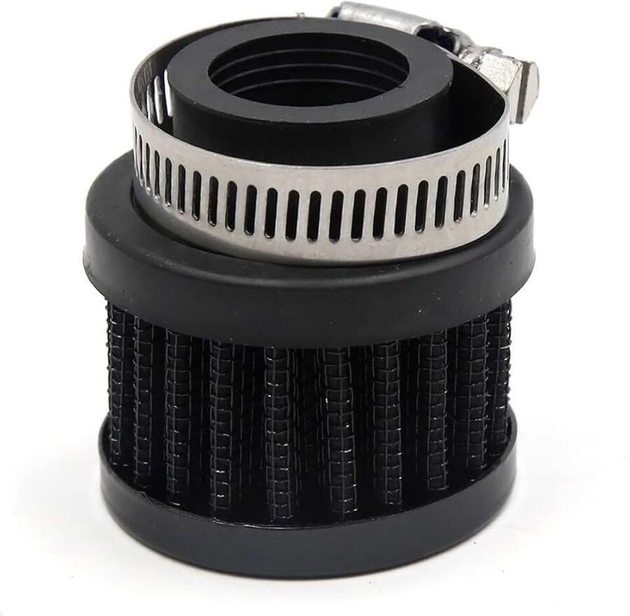Sourcing map Zwarte 25 mm inlaat Dmr. Auto voertuig luchtfilter reiniger verstelbare klem DE