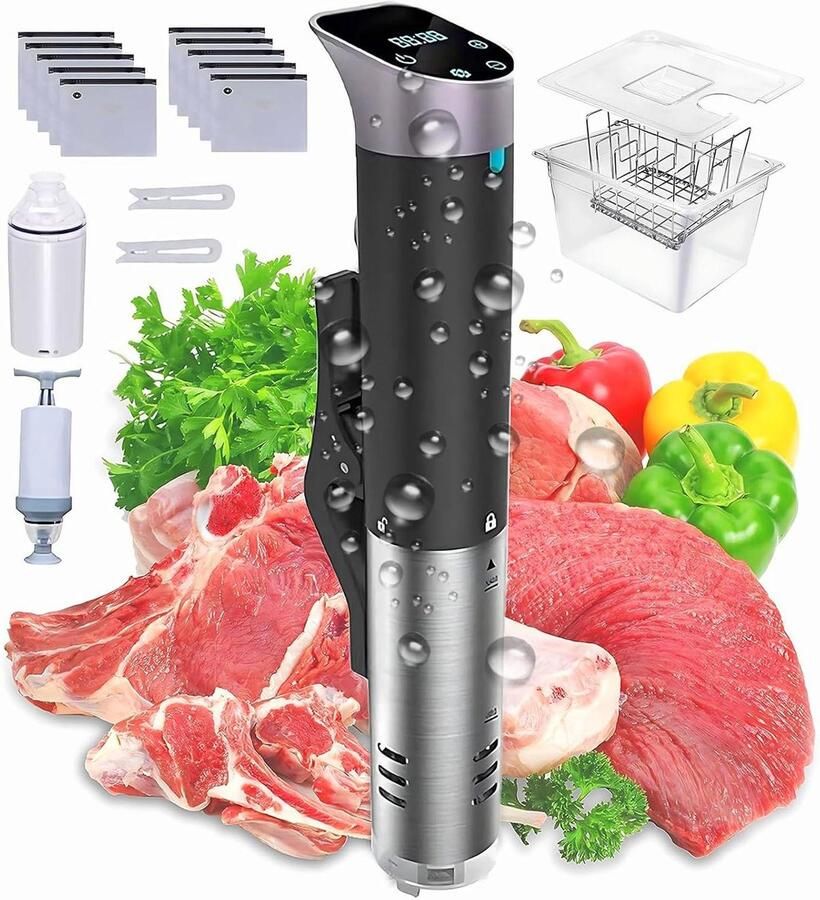 Sous-Vide Apparaat Precisie Koker Gelijkmatig Koken 360 Graden Circulatie 12 Liter Tank Zwart