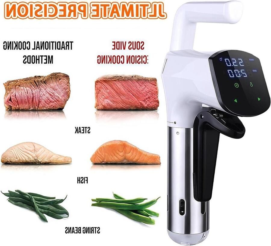 Sous-vide apparaat Precisie koker Mals koken Digitale display 1800W Wit