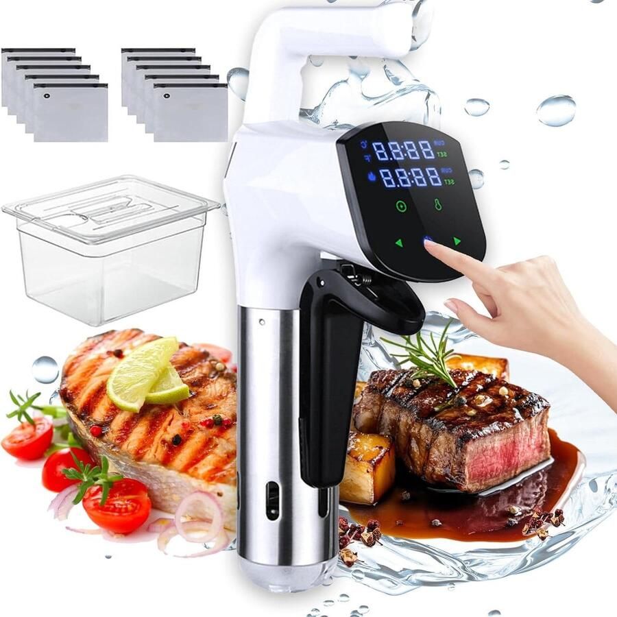 Sous vide apparaat Precisie koker Perfect koken Digitaal LED display Tot 20L Wit