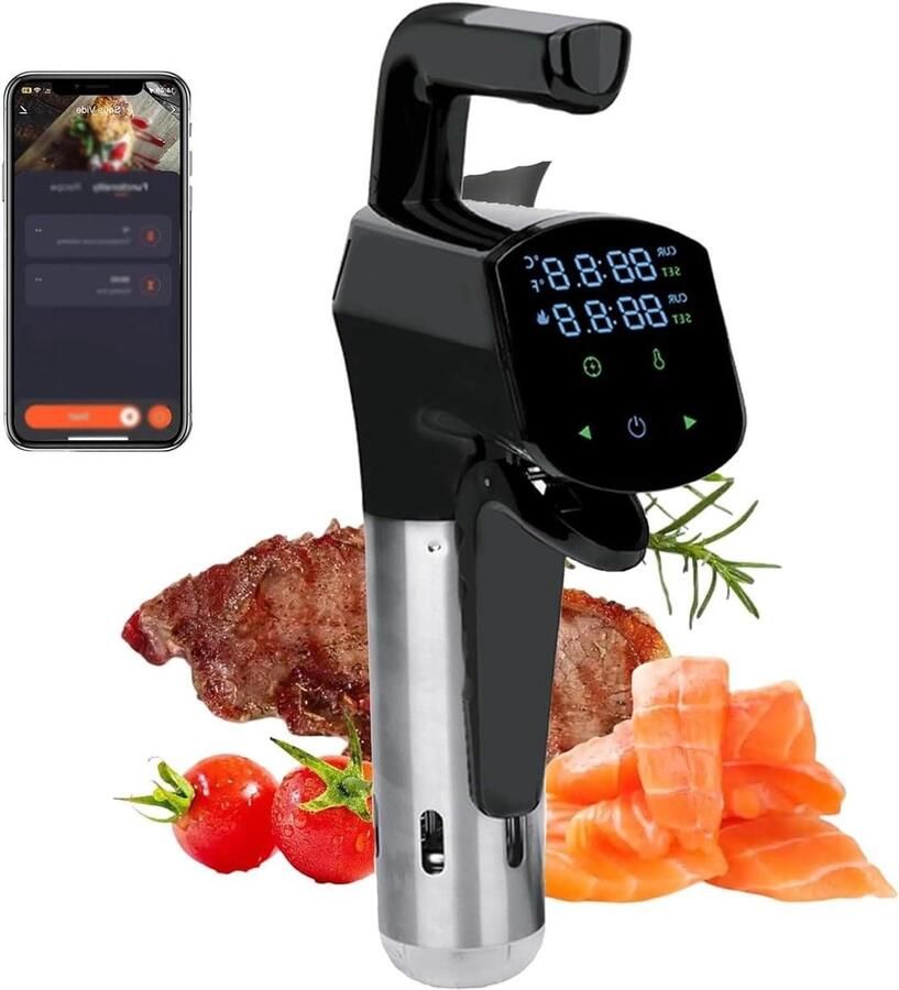 Sous-vide apparaat Precisie koker Precisie koken 1800W snelle verwarming 0 tot 95 graden Zwart