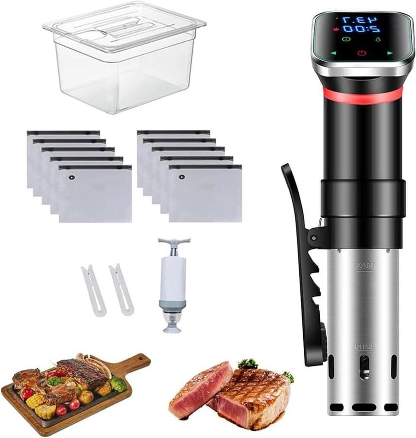 Sous Vide Apparaat Waterbad Circulator Perfect Koken 1100W Snelle Warmte 25-95℃ Temperatuur Zwart