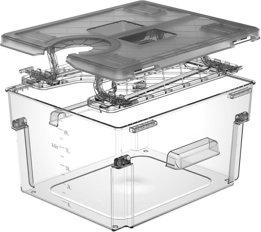 Sous Vide Bak met Deksel en Dubbele Opening 11 Liter