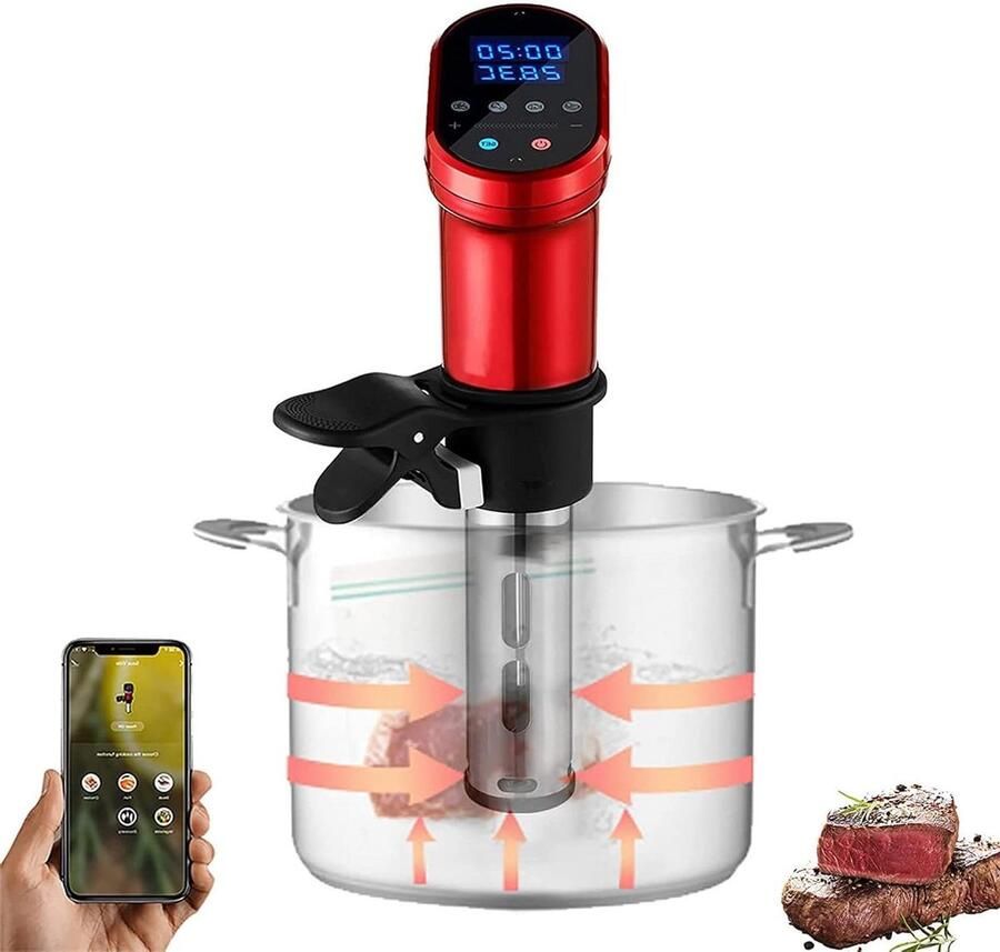 Sous Vide Circulator Precisie Koken Gezond Koken 360° Circulatie Verwarming 0-95°C Temperatuurbereik Zwart