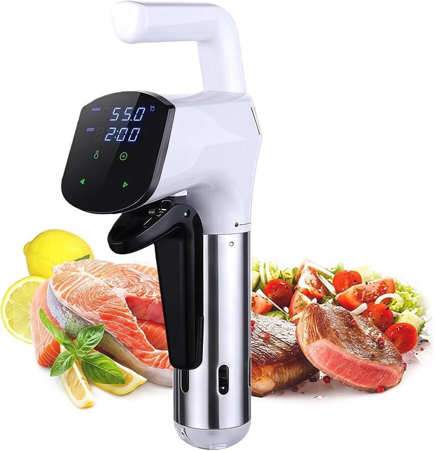 Sous Vide Circulator Precisie Kookapparaat Perfect Koken 1800W Snel Verwarmen Tot 20L Bad Wit