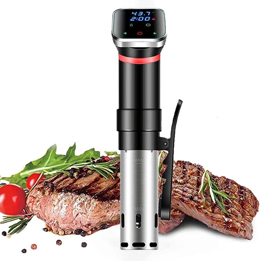 Sous Vide Circulator Waterbad Koken Gelijkmatig Garen IPX7 Waterdicht 1100W Zilver