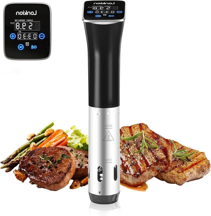Sous Vide Circulator Waterbad Koken Precisie Koken 3D Watercirculatie 1100 Watt Zwart