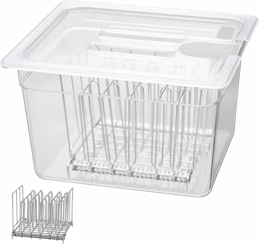 Sous Vide container 11 liter met deksel en roestvrijstalen houder voor sous vide stick koker meerdere merken multifunctionele transparante container (BPA-vrij)