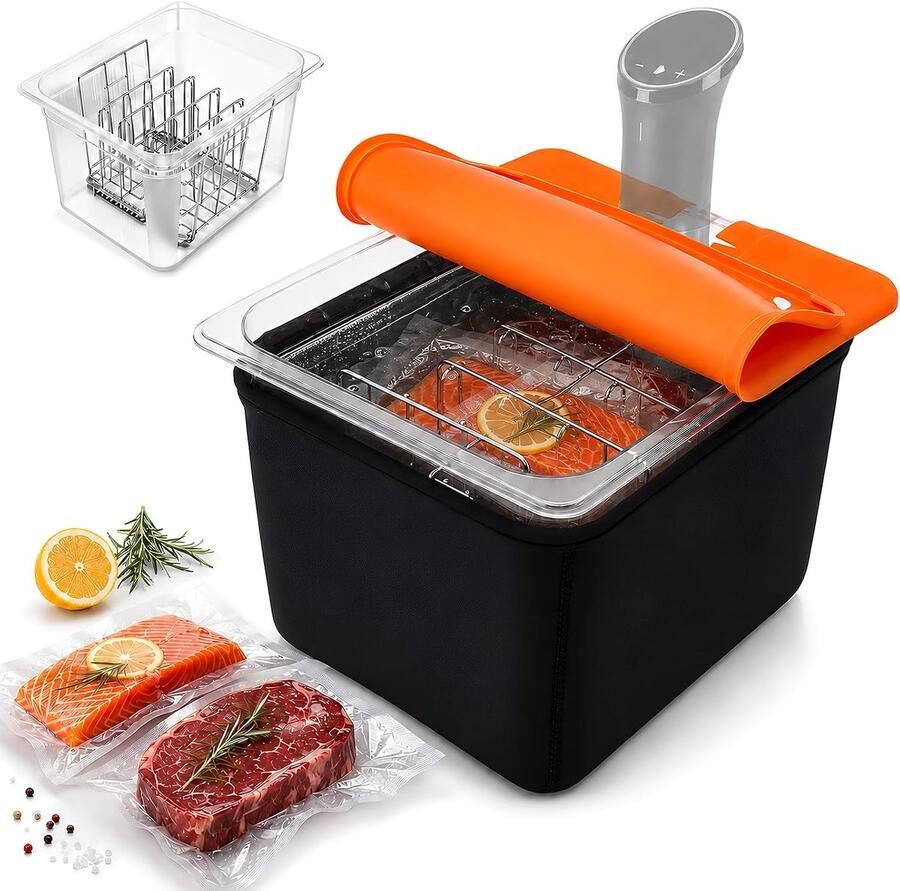 Sous Vide container 12 liter met deksel thermische hoes en rek multifunctionele sous vide container voor vis vlees en groenten ideaal voor de keuken