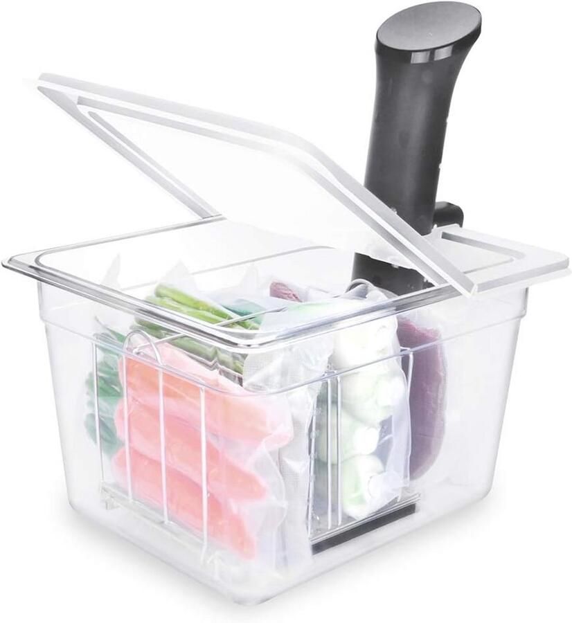 Sous Vide Container 12 Qt met Inklapbaar Deksel en Rek