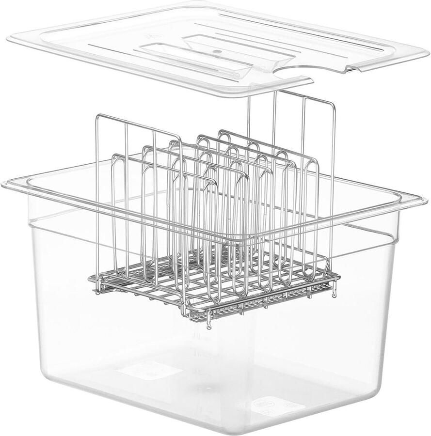 Sous Vide Container Kookbak Deksel Langzaam Koken Professioneel Kookrooster 12 Liter Transparant