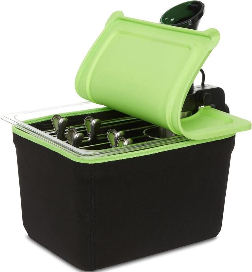 Sous Vide Container Kookbak met Deksel Precisie Koken Inclusief Isolatiemouw 12 Liter Capaciteit Transparant