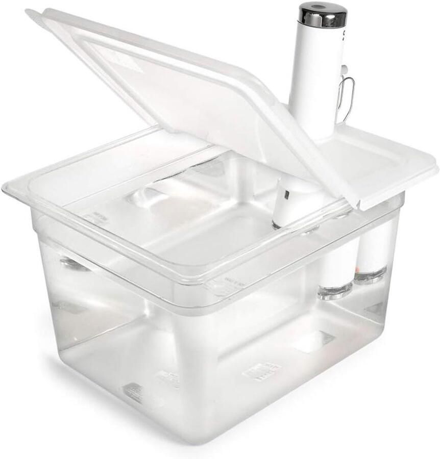 Sous Vide Container Kookbak met deksel Precisie koken Inklapbaar scharnierend deksel 12 Quarts Rood