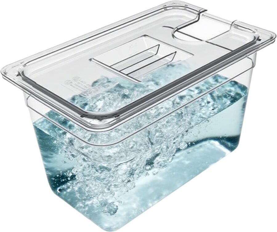 Sous Vide Container Kookbak Waterbad Voedselbereiding Keuken Luchtdichte Deksel 32 x 195 cm Transparant