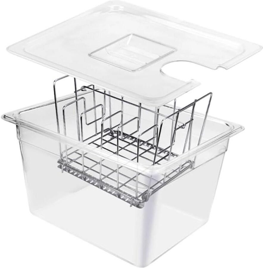 Sous Vide Container Kookmachine Bak Gastronomisch Koken Hoge Efficiëntie Deksel 11 Liter Inhoud Zwart