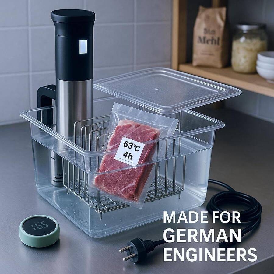Sous Vide Container Kookpot Set Lage Temperatuur Koken Compleet met rek 12 Liter Transparant