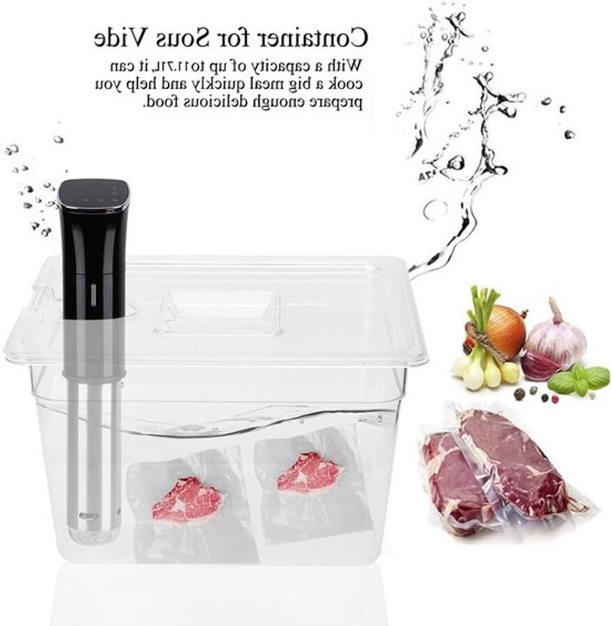 Sous Vide Container met Deksel 11 Liter Kookcontainer voor Sous Vide Ideaal voor Sous Vide Koken 10.4 x 12.8 x 7.9 Inch - Foto 2