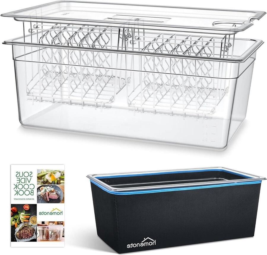 Sous Vide Container Set Vacuüm Kook Set Precisie Koken BPA-Vrij Polycarbonaat 26 Liter Transparant