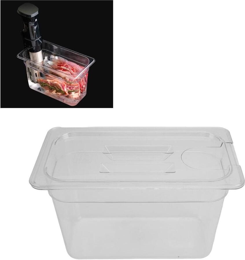 Sous Vide Container Slow Cooker Bak Precis Koken Voedselveilig ABS 6.9 Liter Transparant