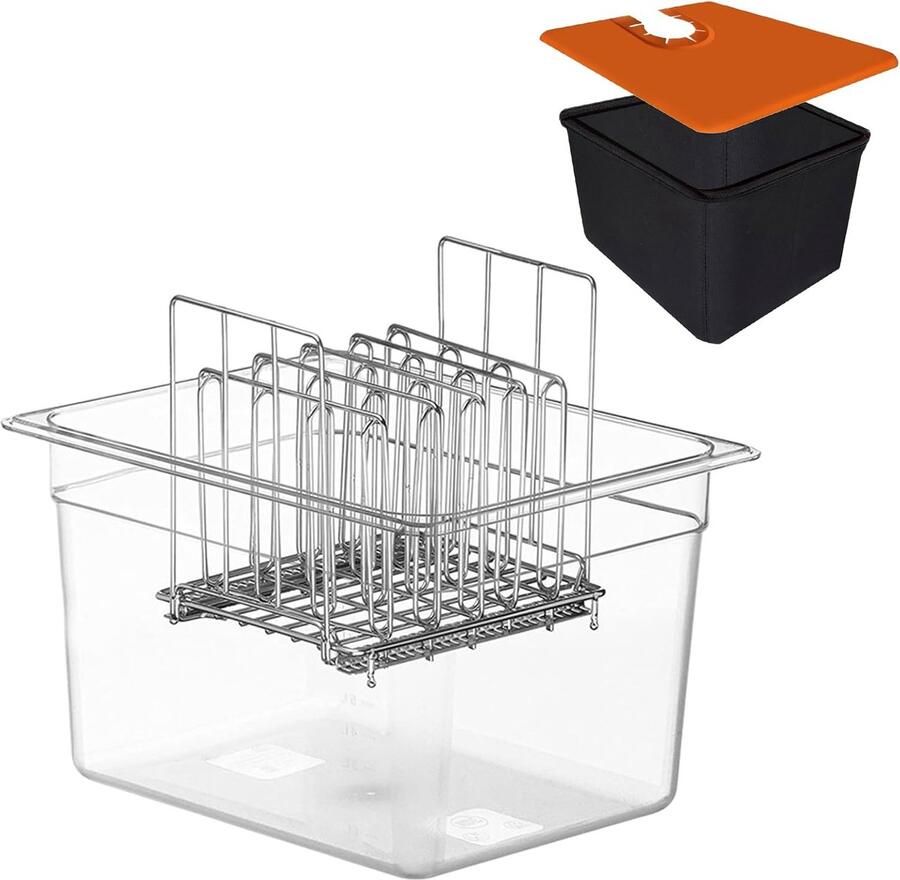 Sous Vide Container Slowcooker Houder Laden Koken 4-in-1 Functie 12 Liter Transparant