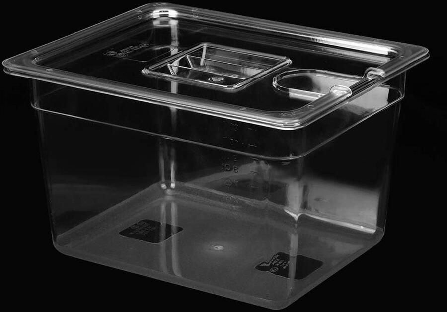 Sous Vide Container Vacuüm Koken Bak Maaltijden Bereiden Inklapbaar met Deksel 11 Liter Capaciteit Transparant