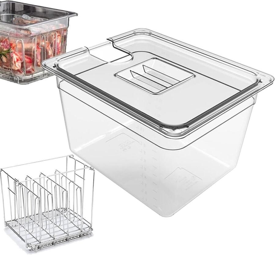 Sous Vide Container Vacuüm Kookbak Precisie Koken Geïntegreerd Frame 11 Liter Transparant