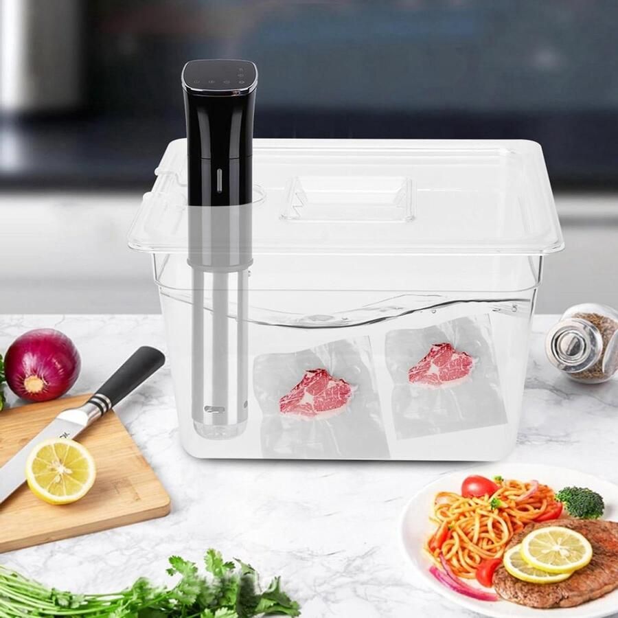 Sous Vide Container Vacuüm Kookbak Precisie Koken Met Deksel 1171 liter Transparant