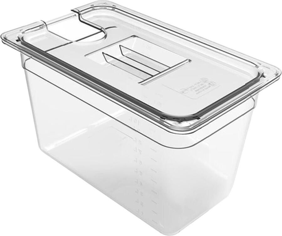 Sous Vide Container Voedseldozen met deksel Precisie Koken Hittebestendig Transparant 11L Capaciteit Meerkleurig