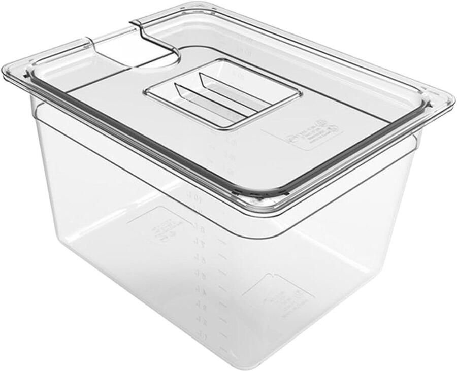 Sous Vide Container Waterbad Bak Precisie Koken Lekvrije Deksel 11L Transparant