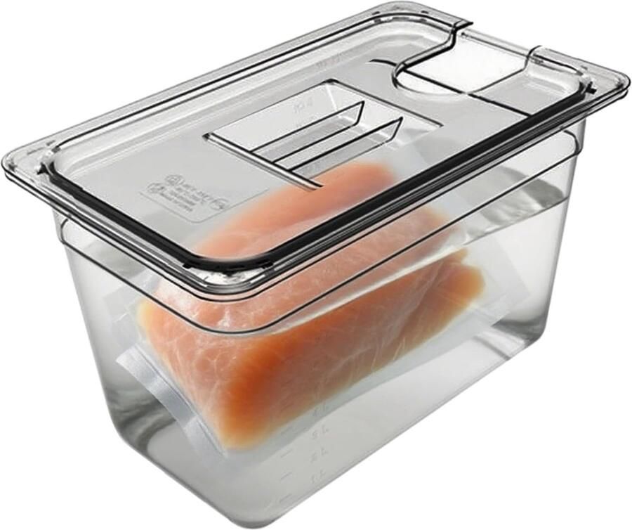 Sous Vide Container Waterbad Reservoir Precisie Koken Luchtdichte Afdichting 19.3 x 21.3 cm Transparant