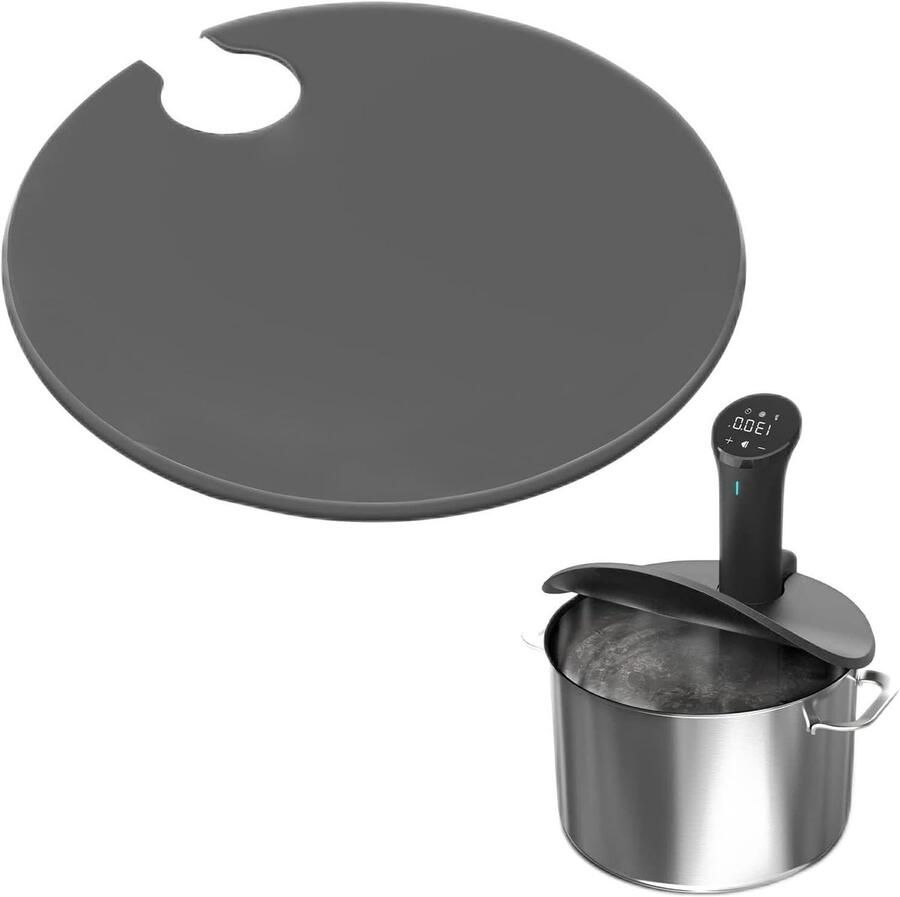 Sous-vide deksel Nauwkeurig koken Stabiele temperatuur Hittebestendige barrière 31 x 15 cm Grijs