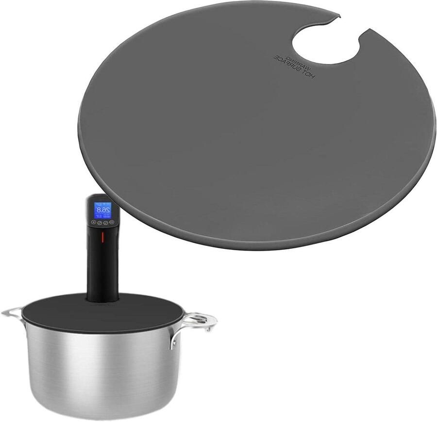 Sous Vide Deksel Precisie Koken Vacuüm Garen Houdt Vocht Vast 27.94cm Diameter Grijs