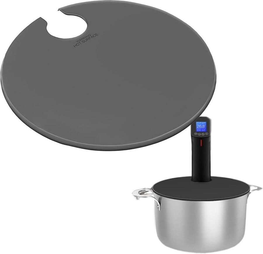 Sous Vide Deksel Precisie Kookdeksel Lang Koken Minimaliseert Verdamping 2 Stuks Grijs