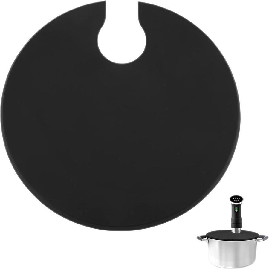 Sous Vide Deksel Precisie Kookdeksel Vocht Behoud Voorkomt Verdamping Universele Pasvorm Zwart