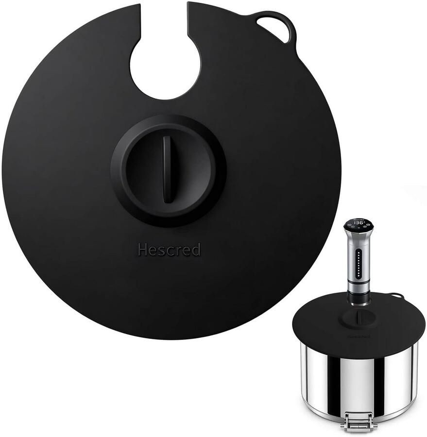 Sous Vide Deksel Vacuüm Koken Precisie Koken Voorkomt Verdamping 31 cm Diameter Zwart
