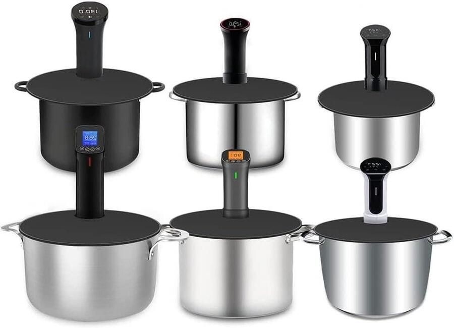 Sous Vide Siliconen Deksel Kookdeksel Voorraadpotten Efficiënt Koken Veelzijdige Pasvorm 27.94 cm Diameter Zwart