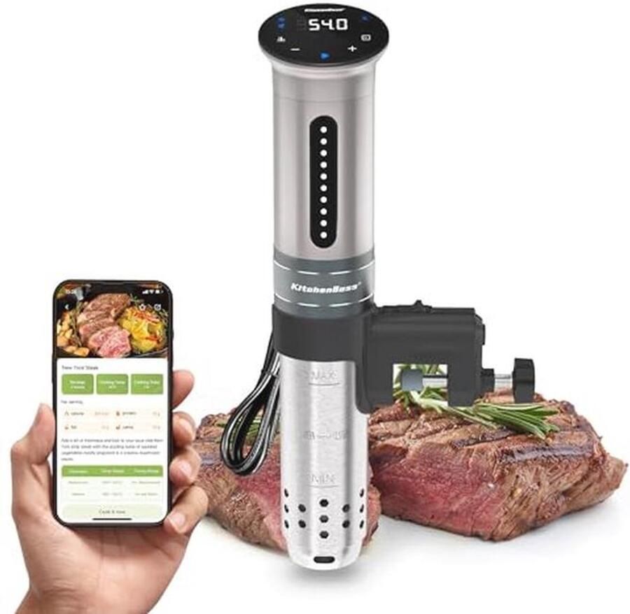 Sous Vide Koker met Wifi en Touch Display 1100W Circulatie Temperatuur 40°C 90°C