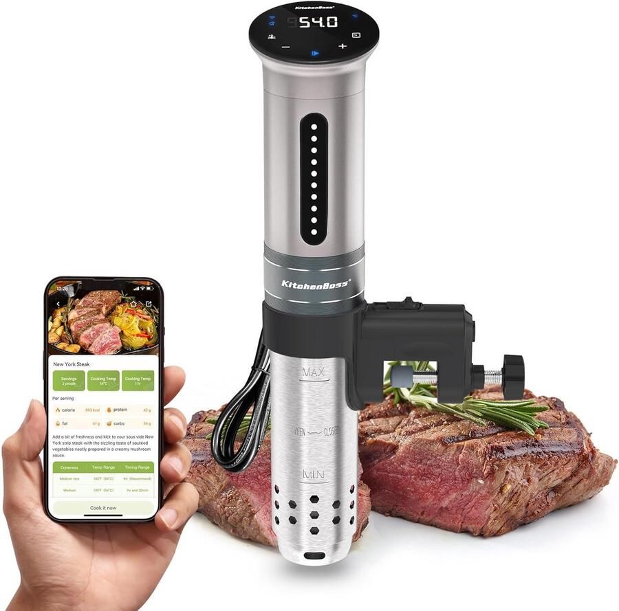 Sous Vide Koker met Wifi en Touch Display 1100W Circulatie Temperatuur 40°C 90°C