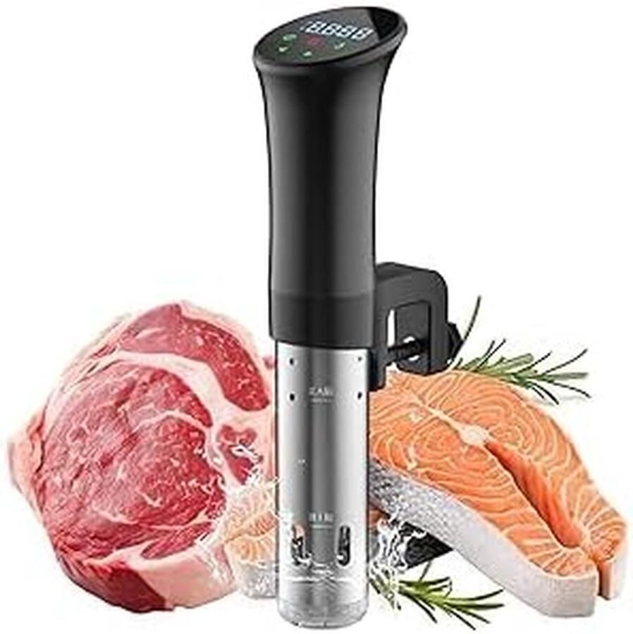 Sous Vide Koker Lage Temperatuur Koken Restaurant Kwaliteit Nauwkeurig 01°C 770 Watt Zwart