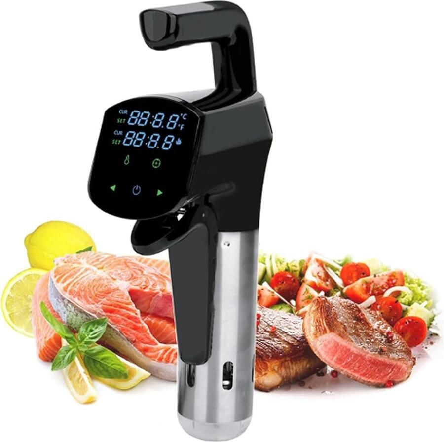 Sous Vide Kookapparaat Precisie Koker Mals Koken Led Touchscreen 800 Watt Zilver