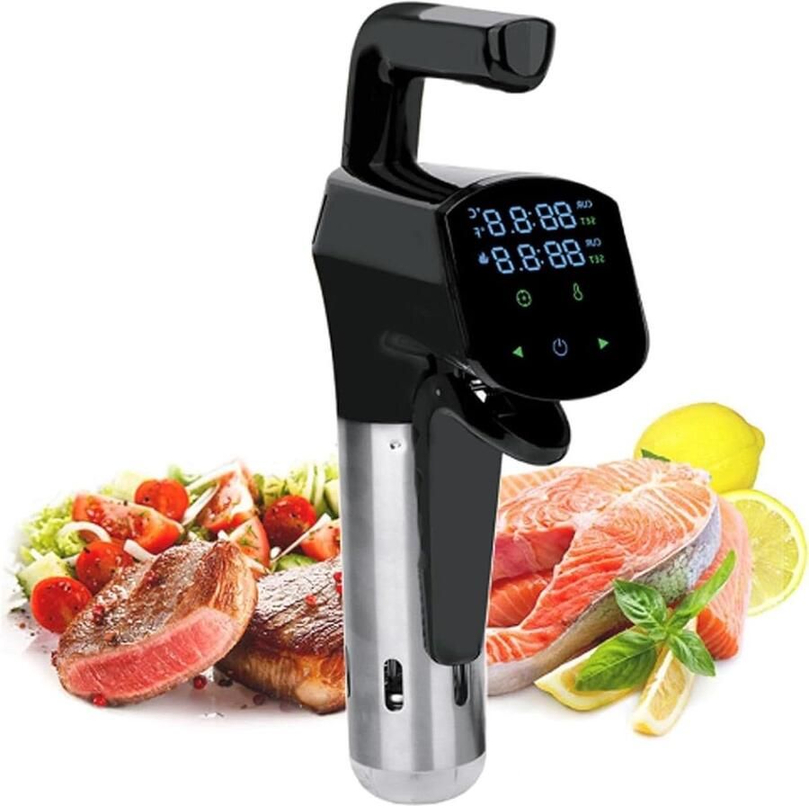 Sous Vide Kookapparaat Precisiekoker Wateroven Mals Vlees Garen Constante Temperatuur 800W Zilver