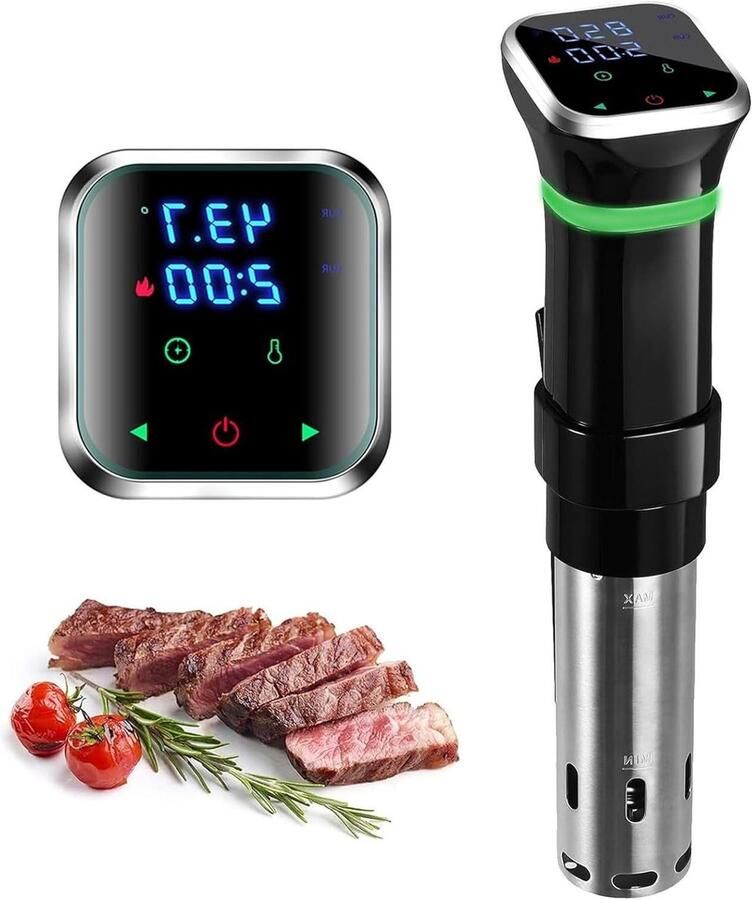 Sous Vide Machine Dompelcirculator Kookapparaat Precisie Koken 1100W Snelle Verwarming 380mm x 105mm x 92mm Zwart