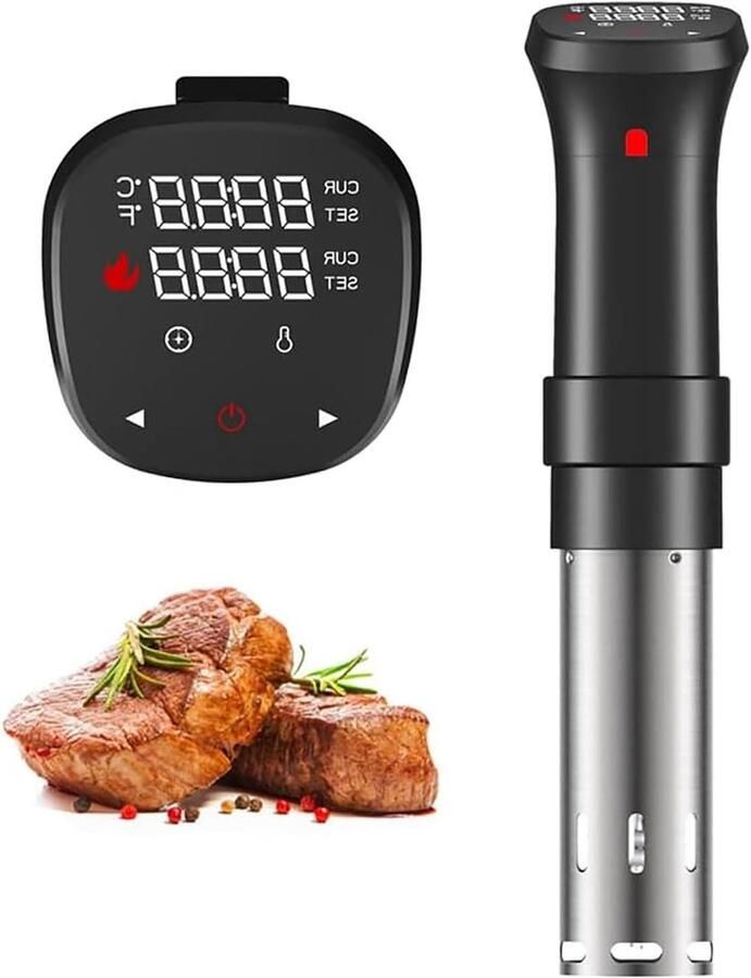 Sous Vide Machine Langzaam Kooktoestel Precisie Koken Roestvrij Staal 1100 W Zilver