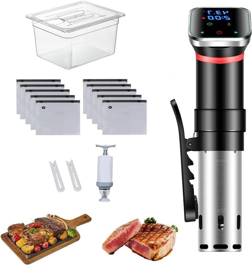 Sous Vide Machine Precisiekookplaat Circulator Precisie Koken 360 Graden Watercirculatie 1100W Zwart