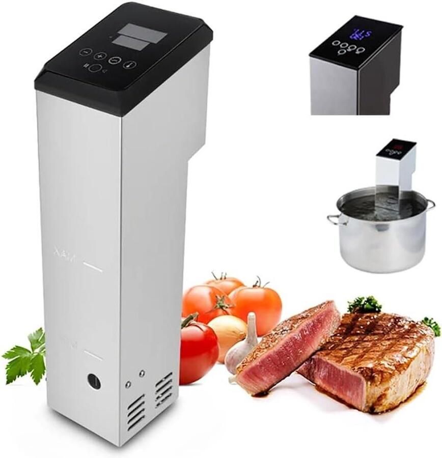 Sous Vide Machine Precisie Kookapparaat Gourmet Koken 1550W Krachtige Motor 90°C Temperatuur Zilver