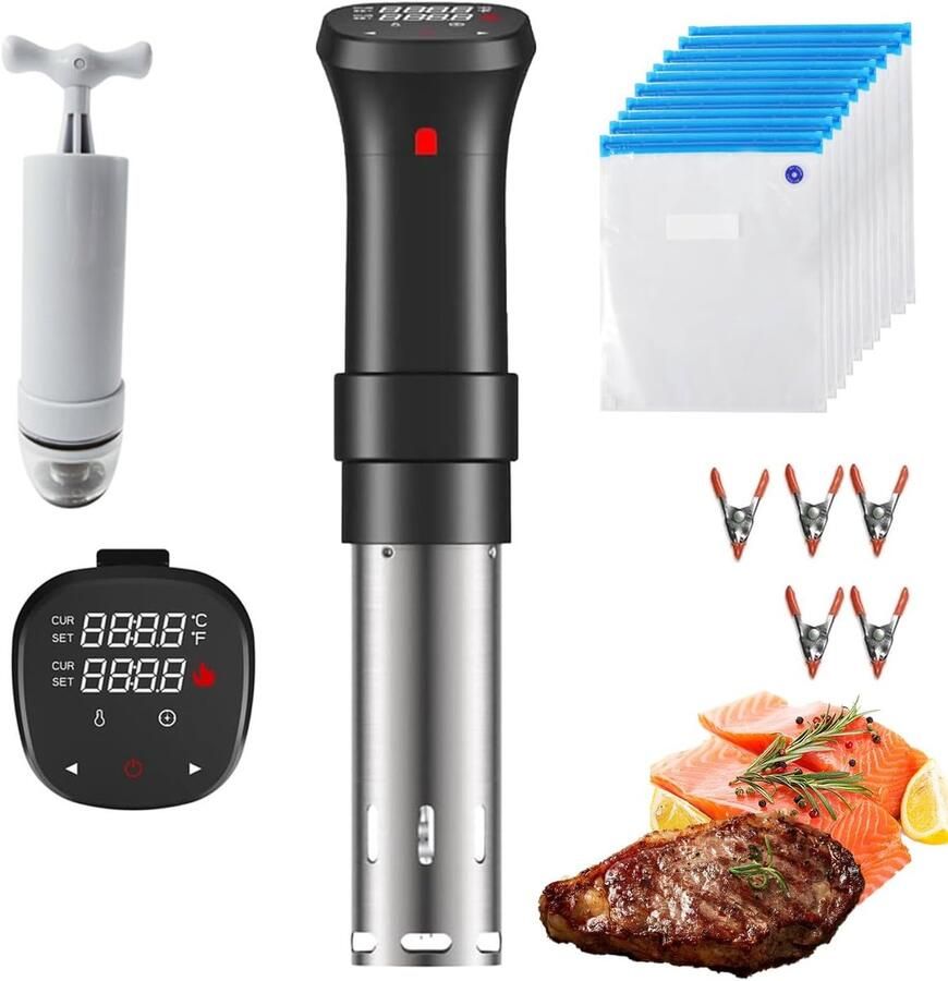 Sous Vide Machine Waterbad Koken Perfect Garen Precisie Temperatuur 1100 Watt Zilver