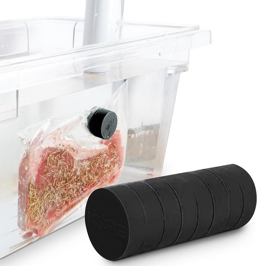 Sous Vide Magneten Zware Gewichten Koken Onderdompelen Voedselveilige Siliconen 8 Stuks Zwart