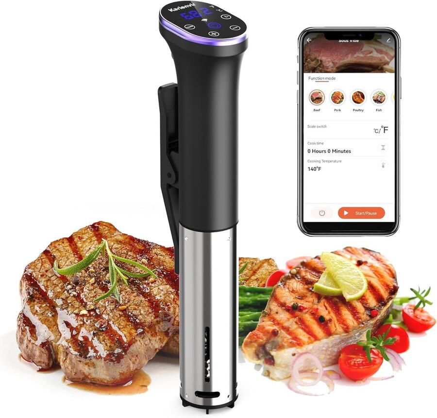 Sous Vide Roner Draadloze keuken 1100 W lage temperatuur met app-besturing en nauwkeurige temperatuurregeling led-display waterdicht IPX7 10 ℃-90 ℃