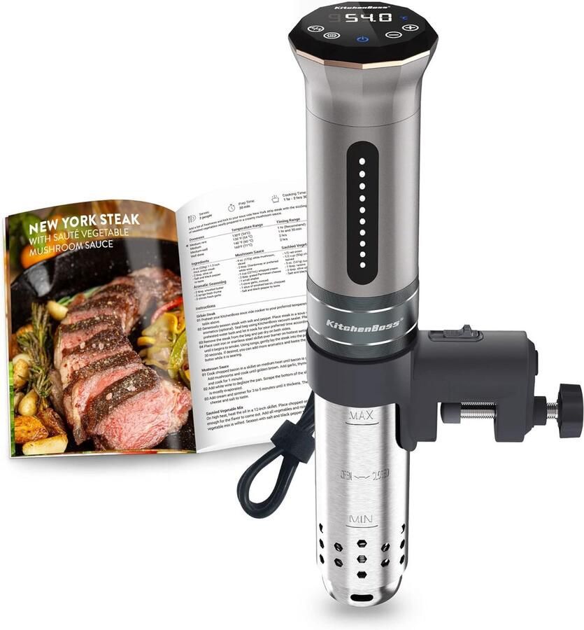 Sous Vide Roner Kitchen met lage temperatuur slow cooker professionele thermocirculator IPX7 waterdicht timer met touchscreen zilver